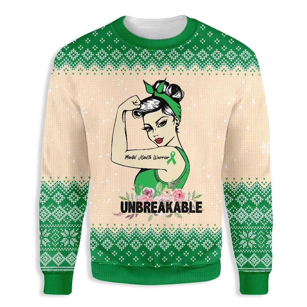 Unbreakable Mental Health Awareness EZ23 2410 All Over Print Sweatshirt