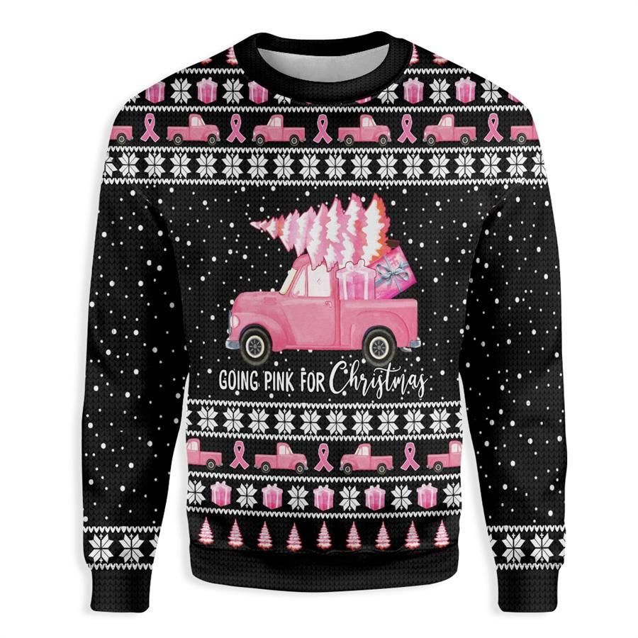 Going Pink For Christmas Breast Cancer Awareness EZ23 1710 All Over Print Sweatshirt