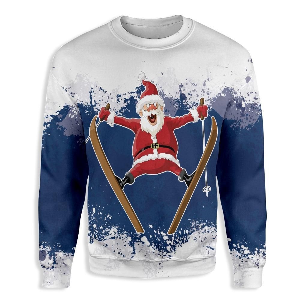 Santa Skiing EZ24 2610 All Over Print Sweatshirt