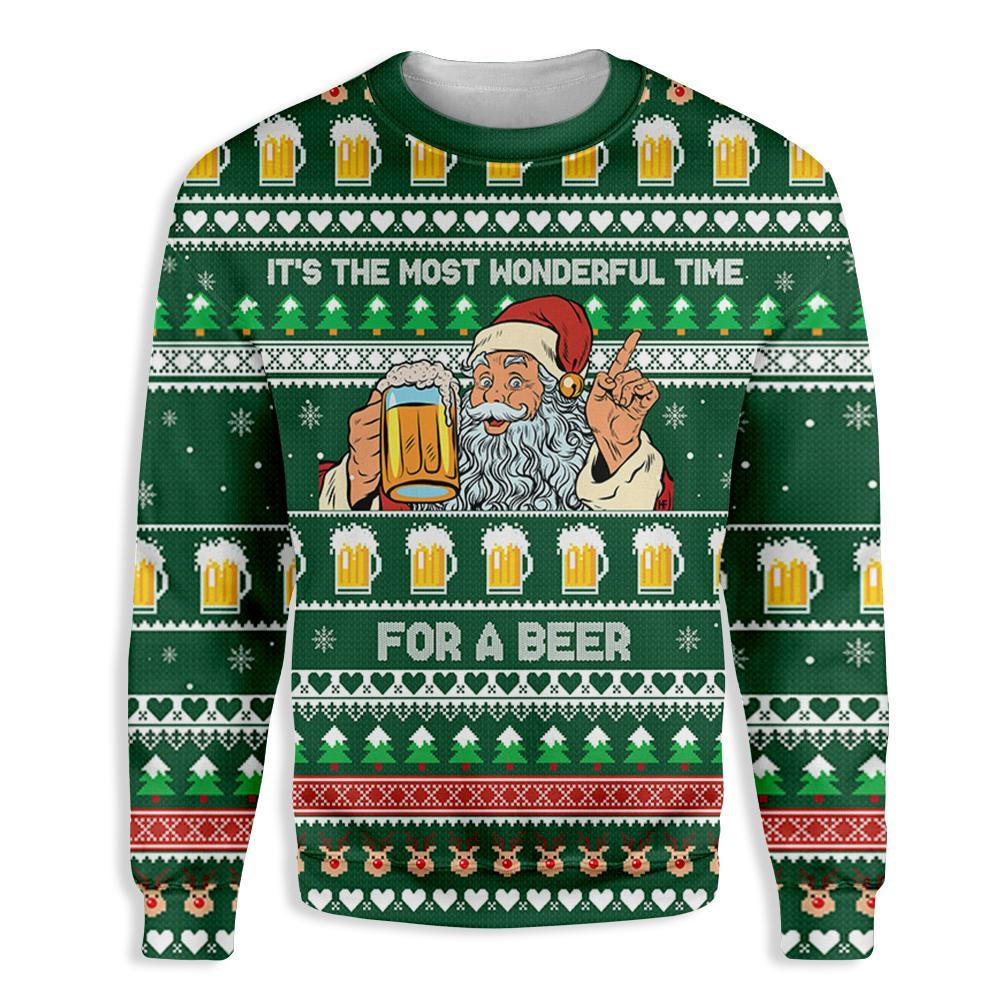 It's The Most Wonderful Occasion For A Beer Christmas Santa EZ22 1710 All Over Print Sweatshirt