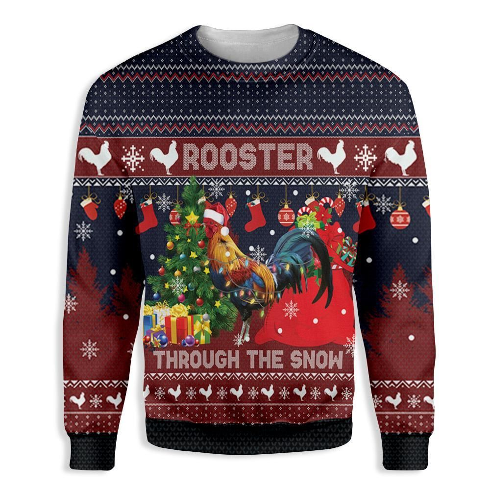 Rooster Through The Snow EZ05 1410 All Over Print Sweatshirt