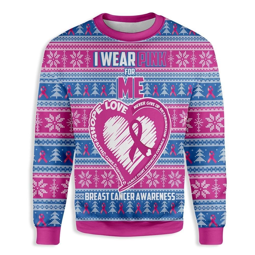 I Wear Pink For Me Breast Cancer Awareness EZ23 1510 All Over Print Sweatshirt