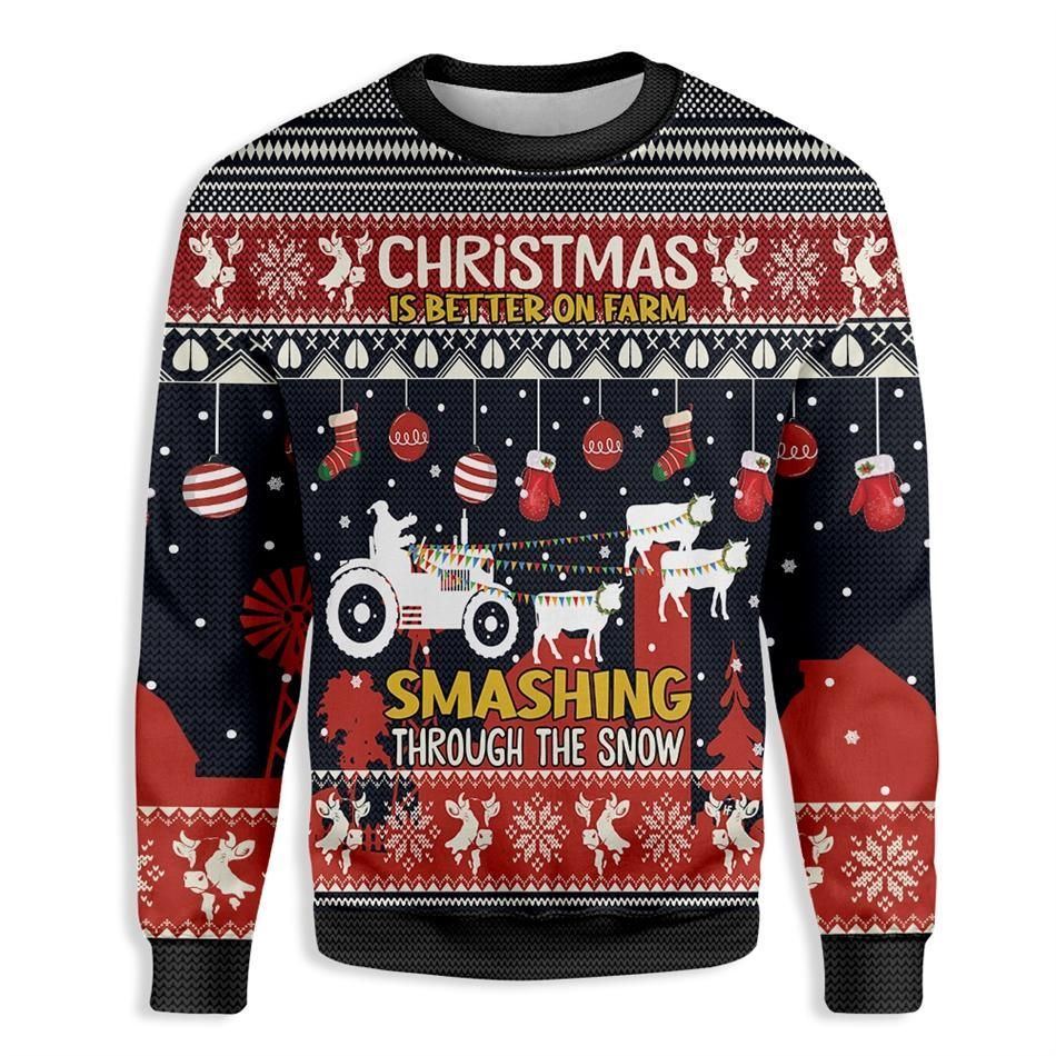 Christmas Is Better On Farm EZ23 1410 All Over Print Sweatshirt