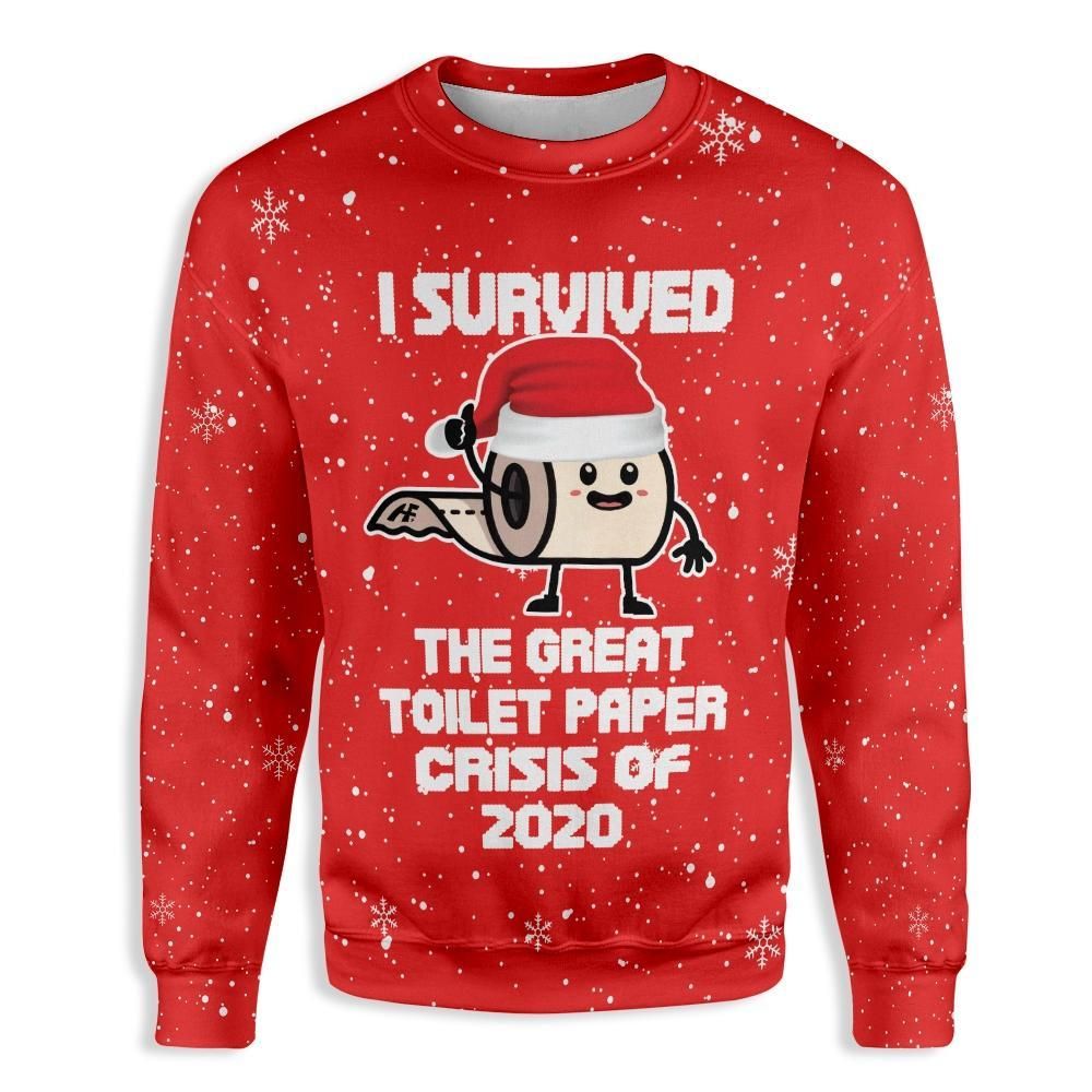 I Survived In Toilet Paper Crisis Christmas EZ20 2410 All Over Print Sweatshirt