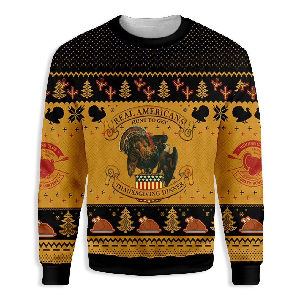 Americans Turkey Hunting Thanksgiving EZ26 2810 All Over Print Sweatshirt
