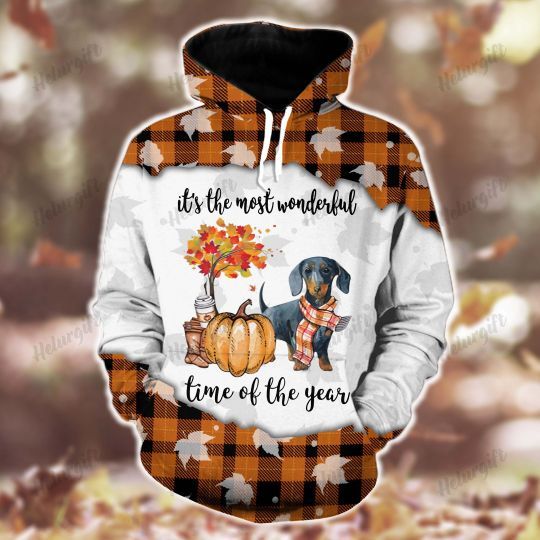 Its The Most Wonderful Time Dachshund Hoodie Set