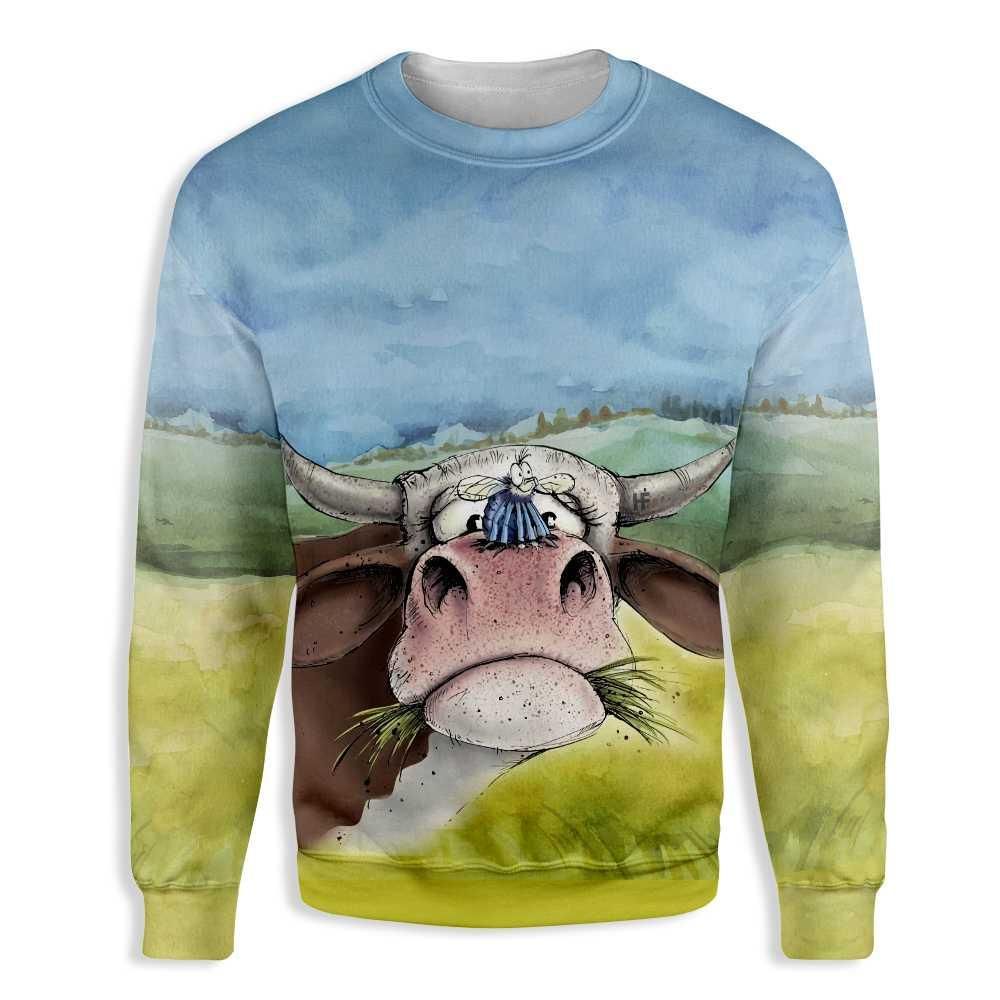 Cow In The Field EZ23 1310 All Over Print Sweatshirt