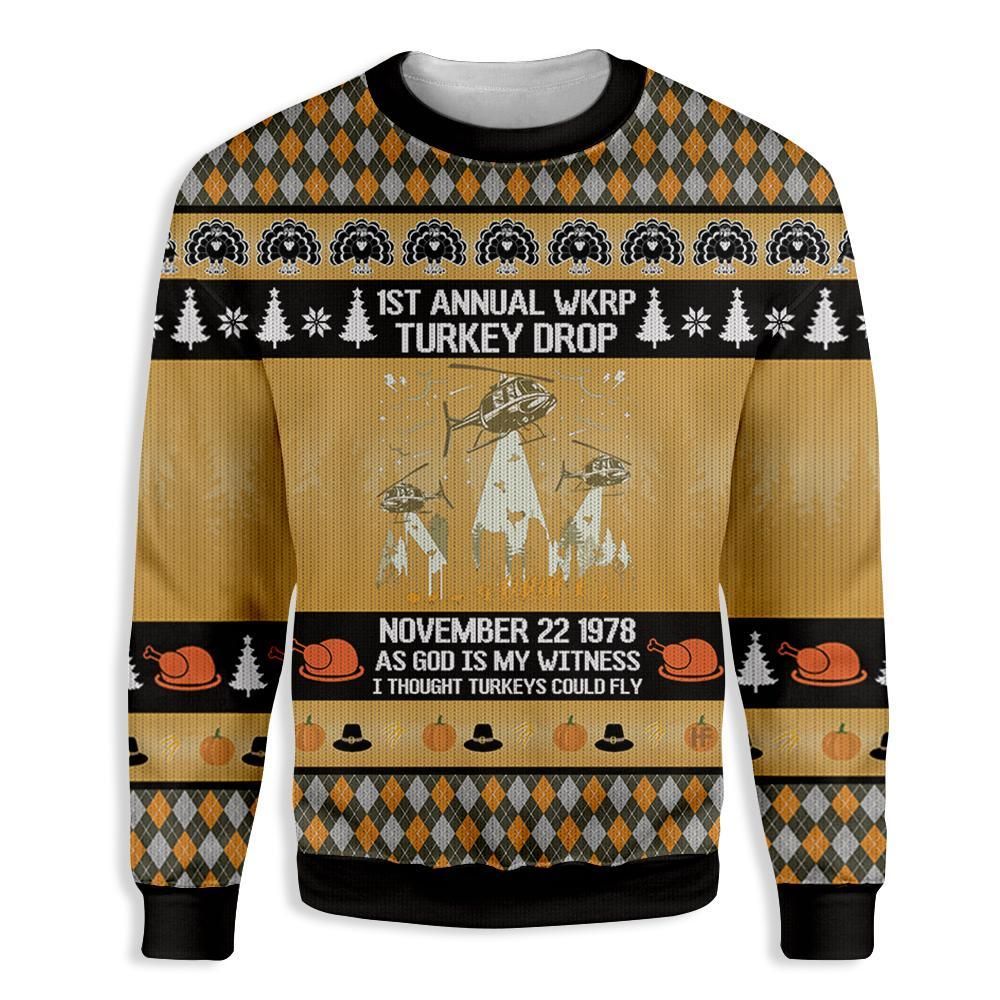 Thanksgiving Turkey Drop EZ26 2910 All Over Print Sweatshirt
