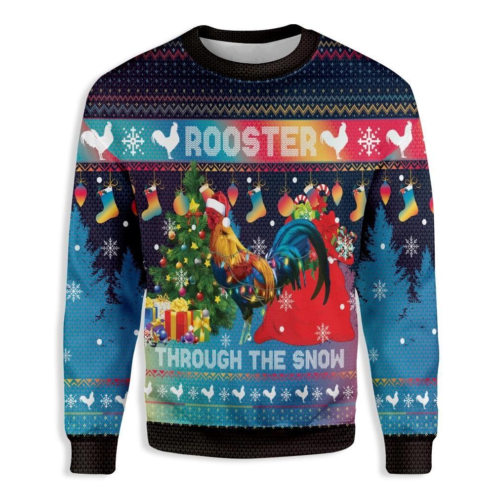Rooster Through The Snow EZ05 2810 All Over Print Sweatshirt