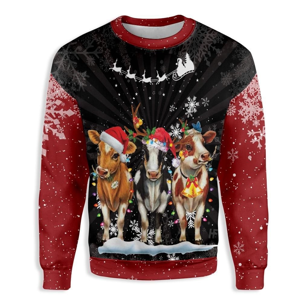 Cows Christmas EZ15 1910 All Over Print Sweatshirt