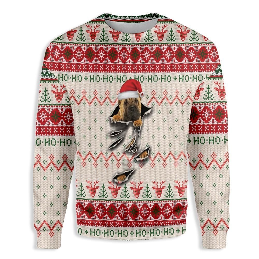 Ugly Christmas Shar Pei Scratch EZ12 1510 All Over Print Sweatshirt
