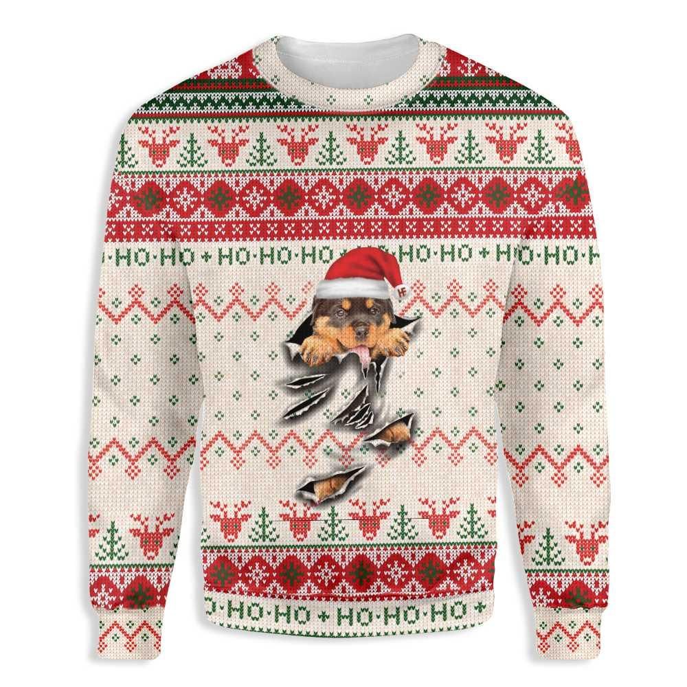 Ugly Christmas Rottweiler Scratch EZ12 1510 All Over Print Sweatshirt