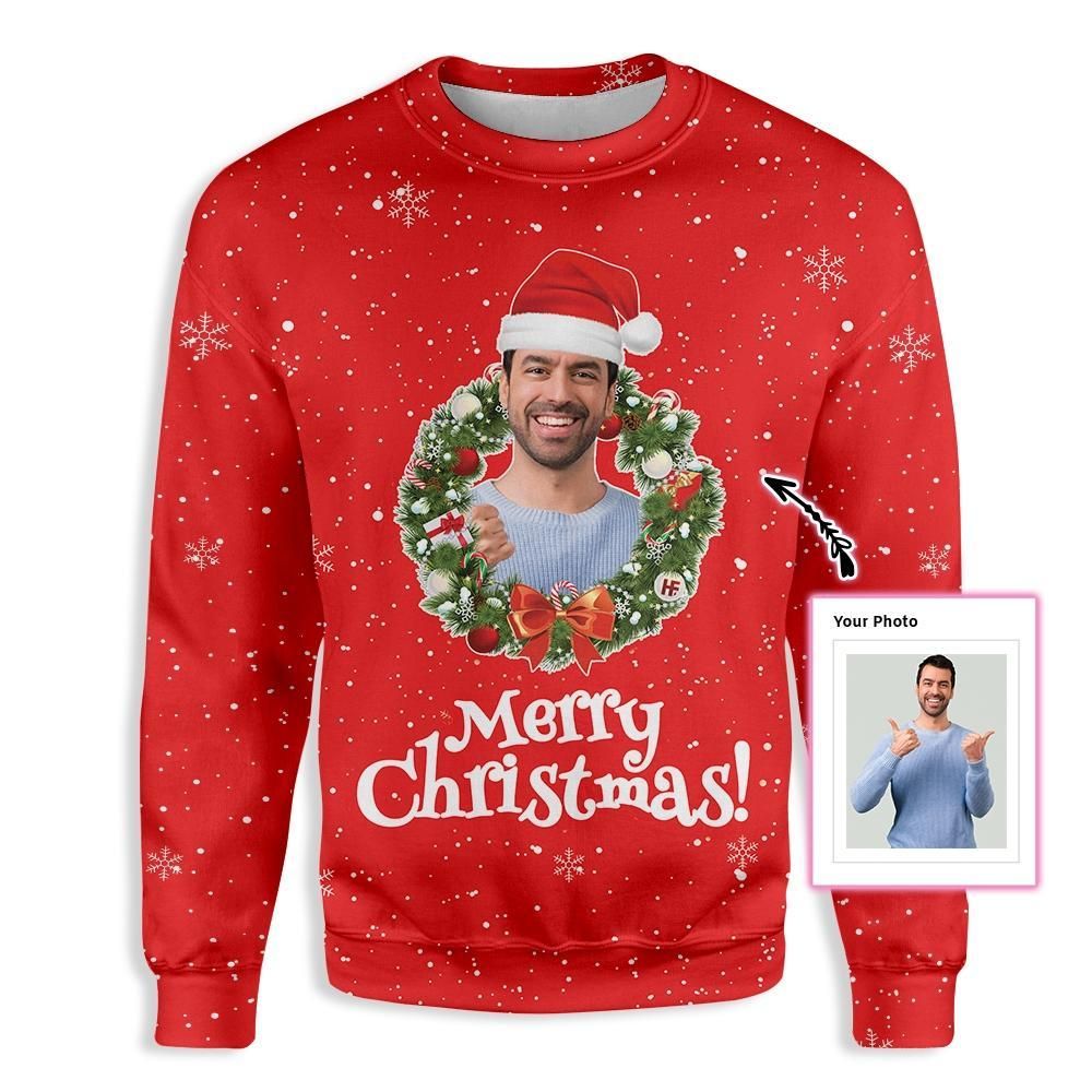 Personalized Wreath With Noel Hat Christmas EZ20 2310 Custom All Over Print Sweatshirt