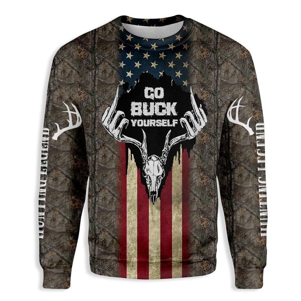 Go Buck Yourself For Hunting American Flag EZ26 1410 All Over Print Sweatshirt