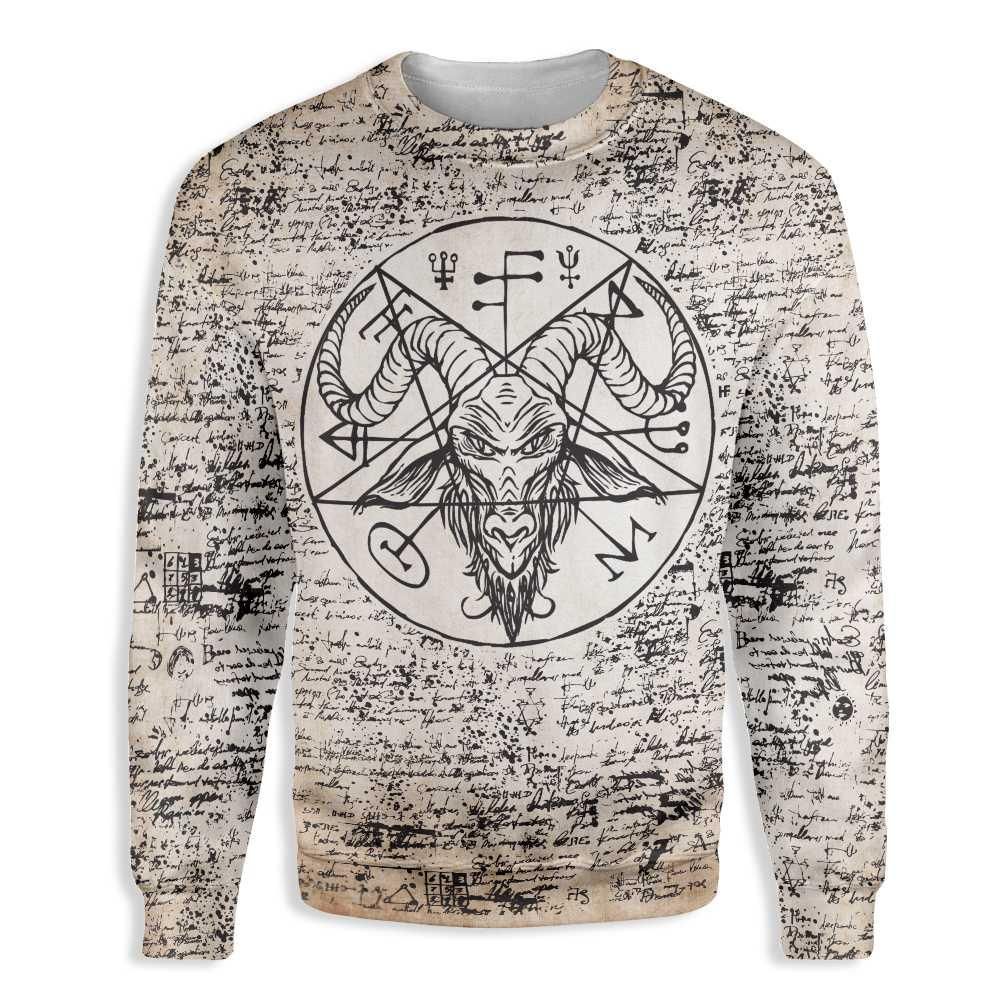 Horned Goat Paper Wicca EZ19 1410 All Over Print Sweatshirt