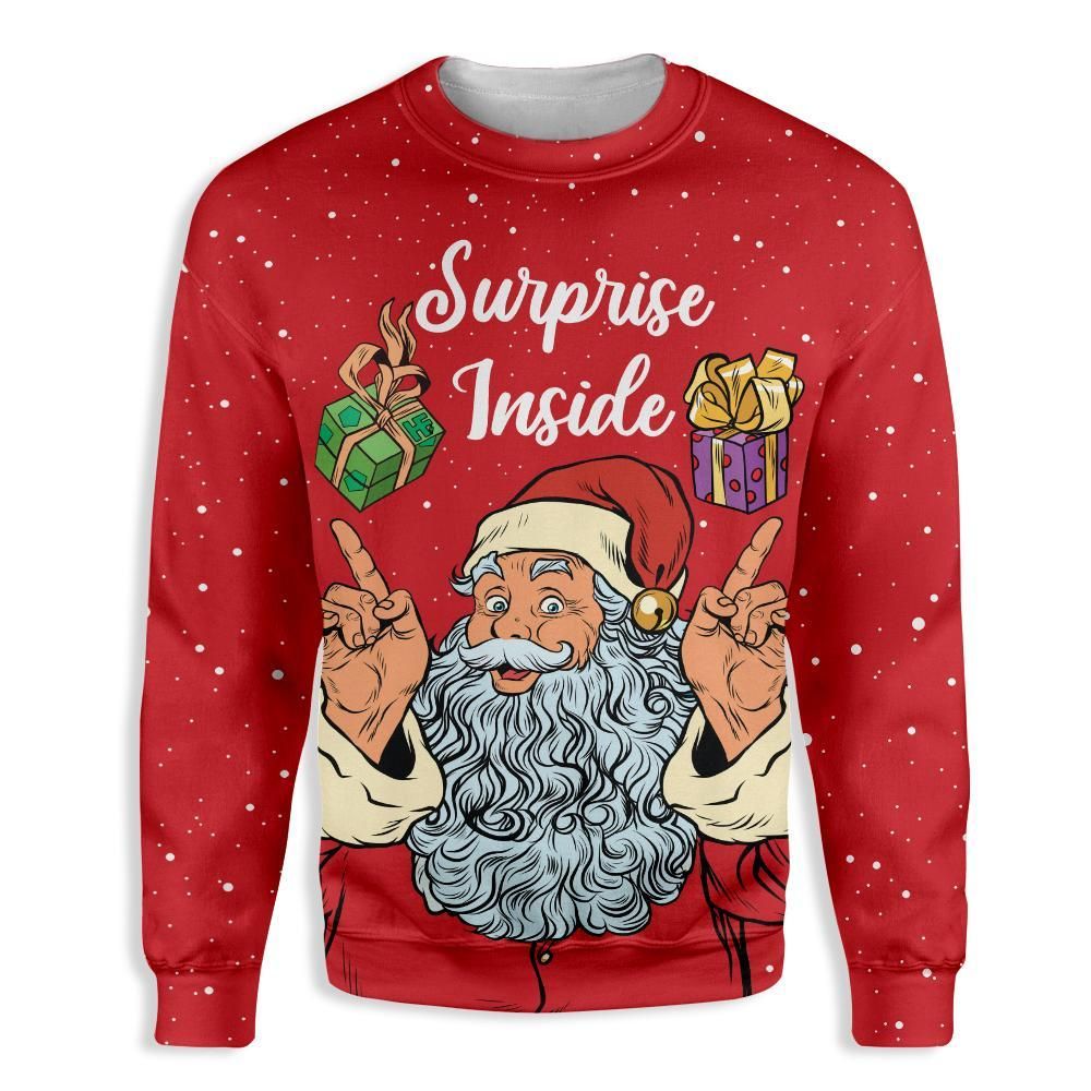 Dirty Santa Surprise Inside Christmas EZ20 1410 All Over Print Sweatshirt