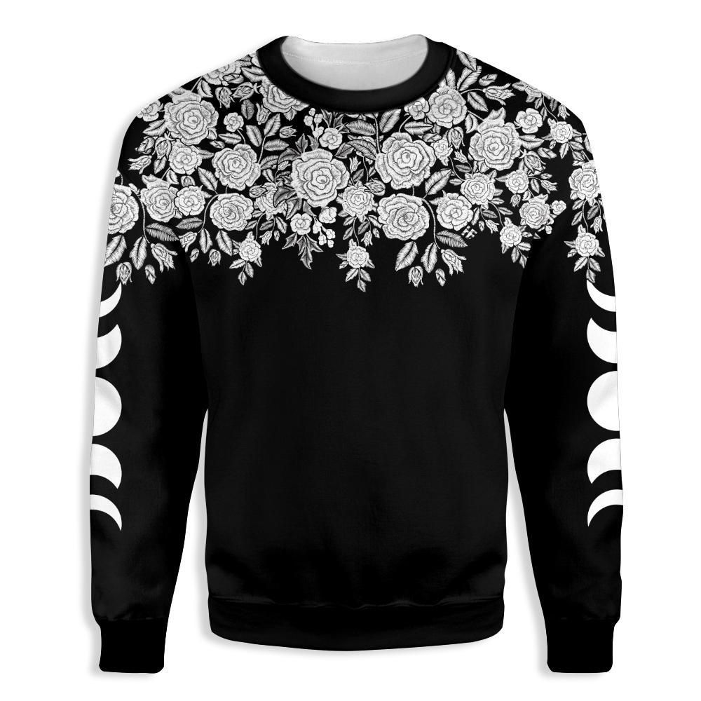 Floral Moon Phase On Sleeves Witch Wicca EZ20 1410 All Over Print Sweatshirt