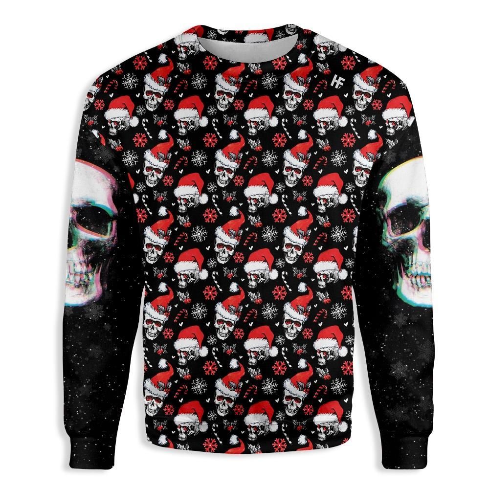 Symmetric Skull And Red Christmas EZ24 1010 All Over Print Sweatshirt