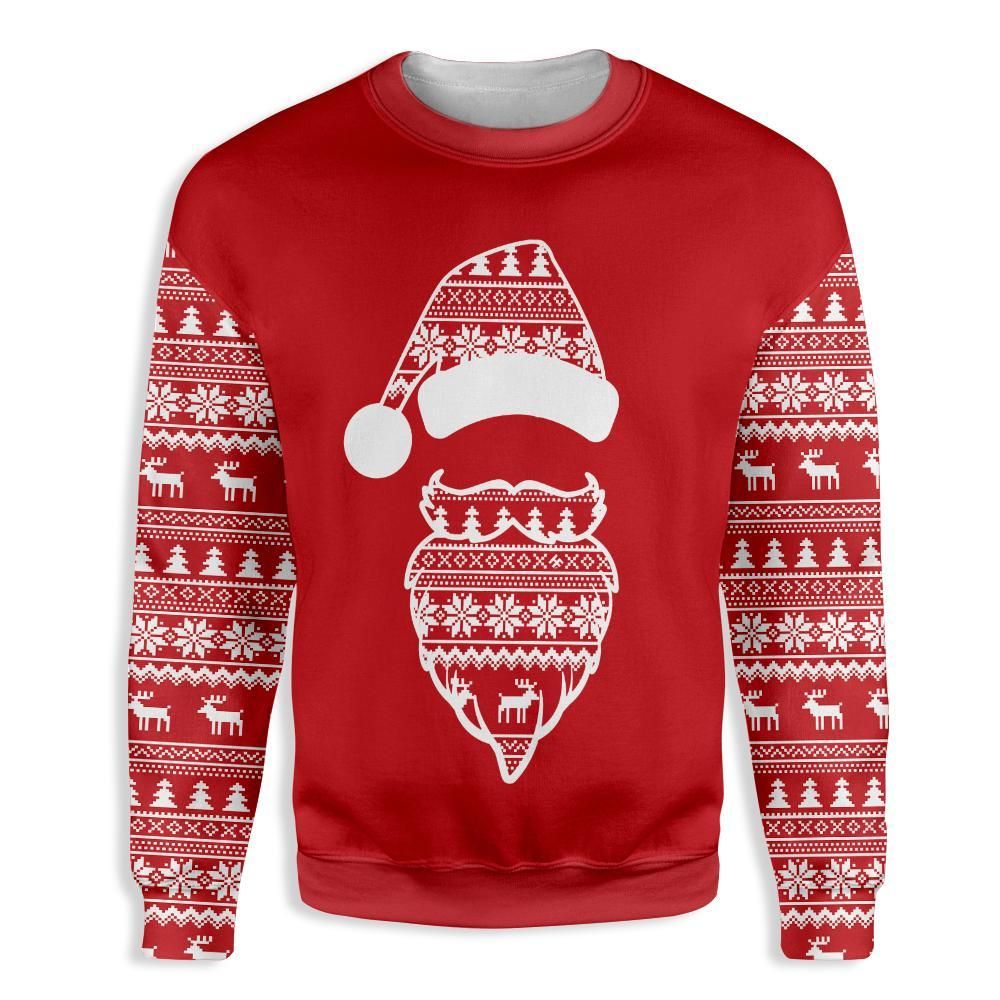 Ugly Christmas Pattern Santa Claus Face EZ20 1210 All Over Print Sweatshirt