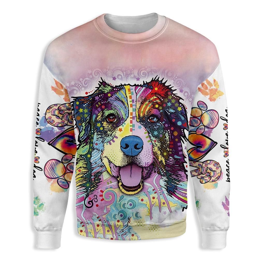 Peace Love Dog EZ24 1310 All Over Print Sweatshirt