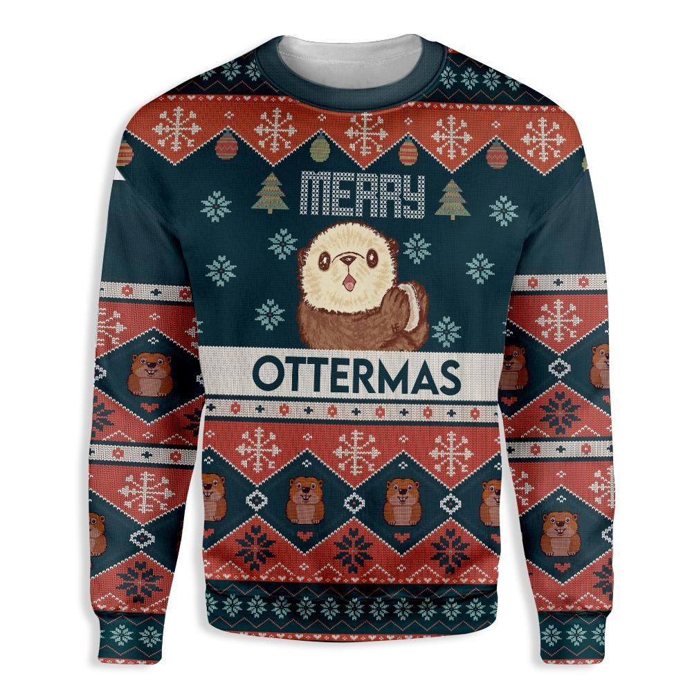 Ugly Christmas Merry Otter - Mas EZ12 1410 All Over Print Sweatshirt