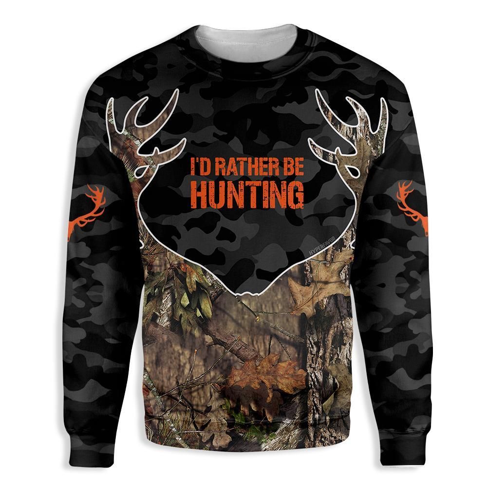 Rather Be Hunting And Deer Antler EZ26 1310 All Over Print Sweatshirt