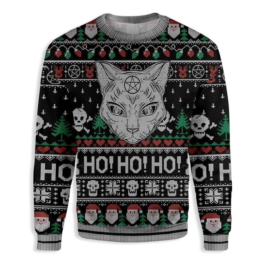 Black Cat Wicca Ugly Christmas EZ02 0710 All Over Print Sweatshirt