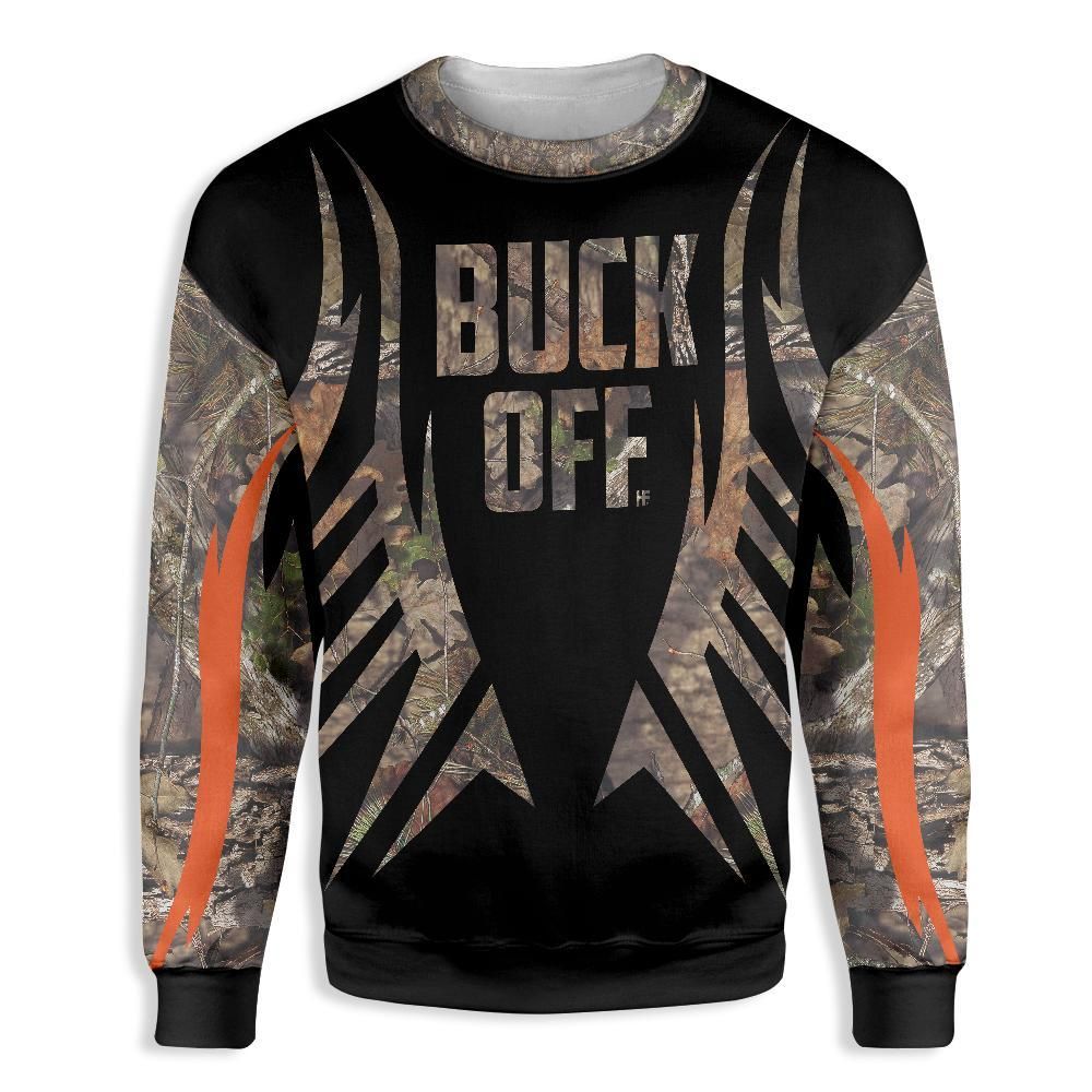 Hunting Buck Off And Camouflage EZ26 0710 All Over Print Sweatshirt