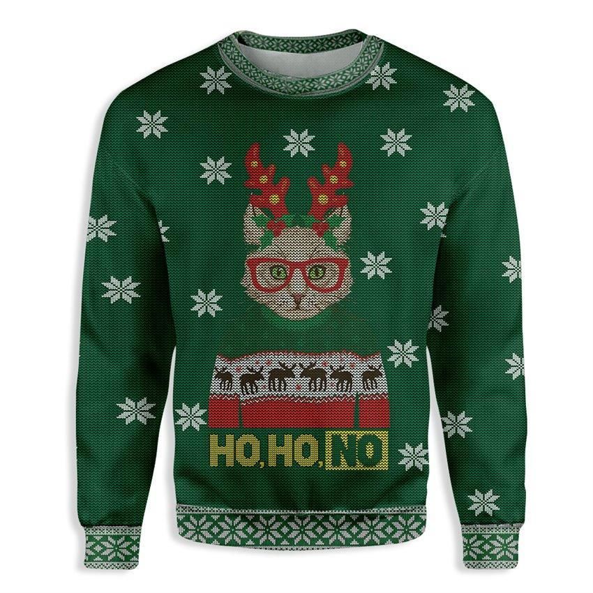 Ho Ho No Cat Christmas EZ25 0710 All Over Print Sweatshirt