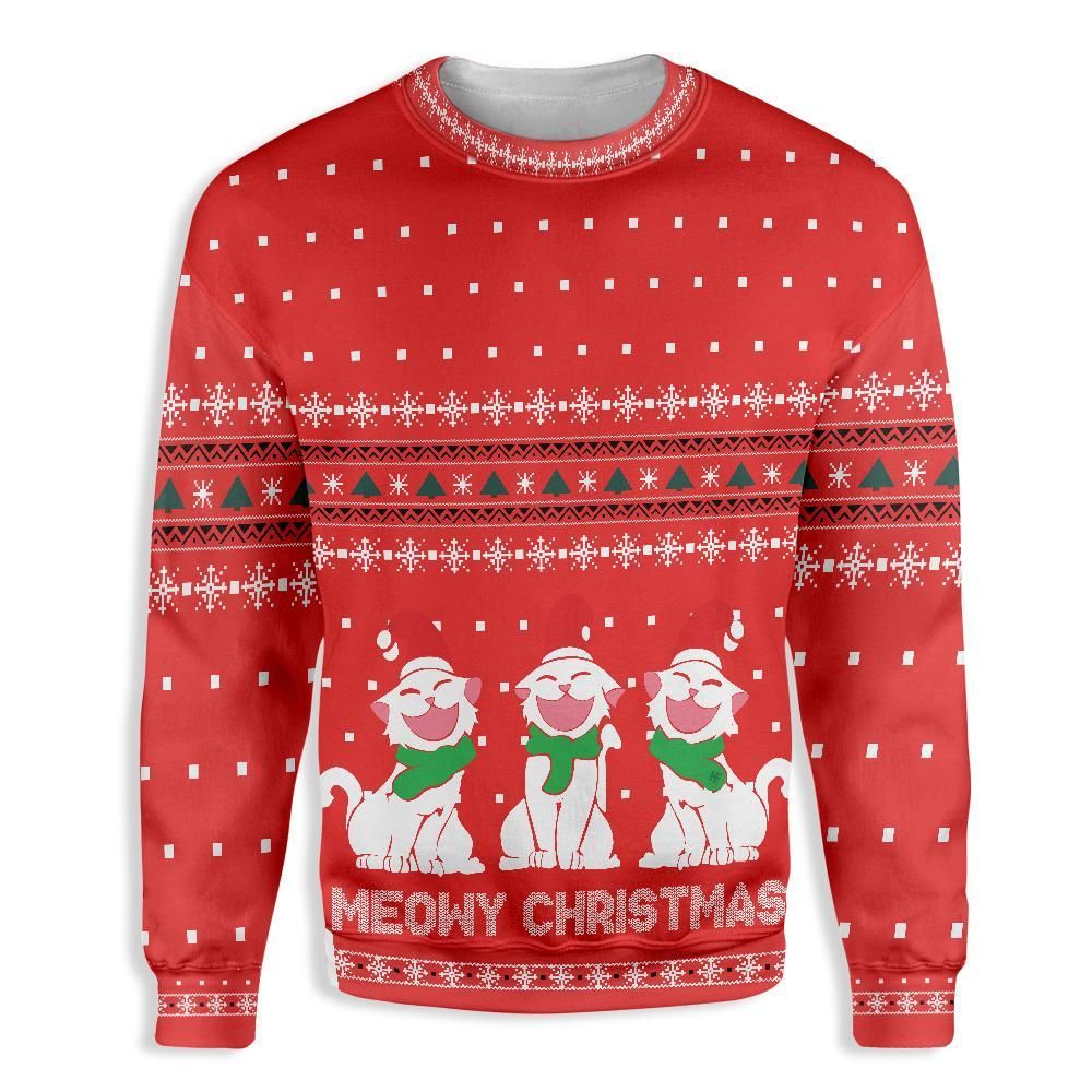 Cat Meowy Christmas EZ25 0710 All Over Print Sweatshirt
