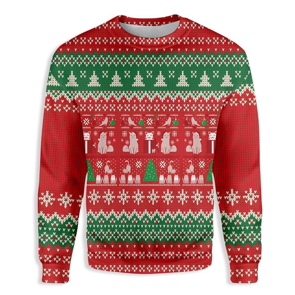 Cat Christmas Present EZ25 0710 All Over Print Sweatshirt