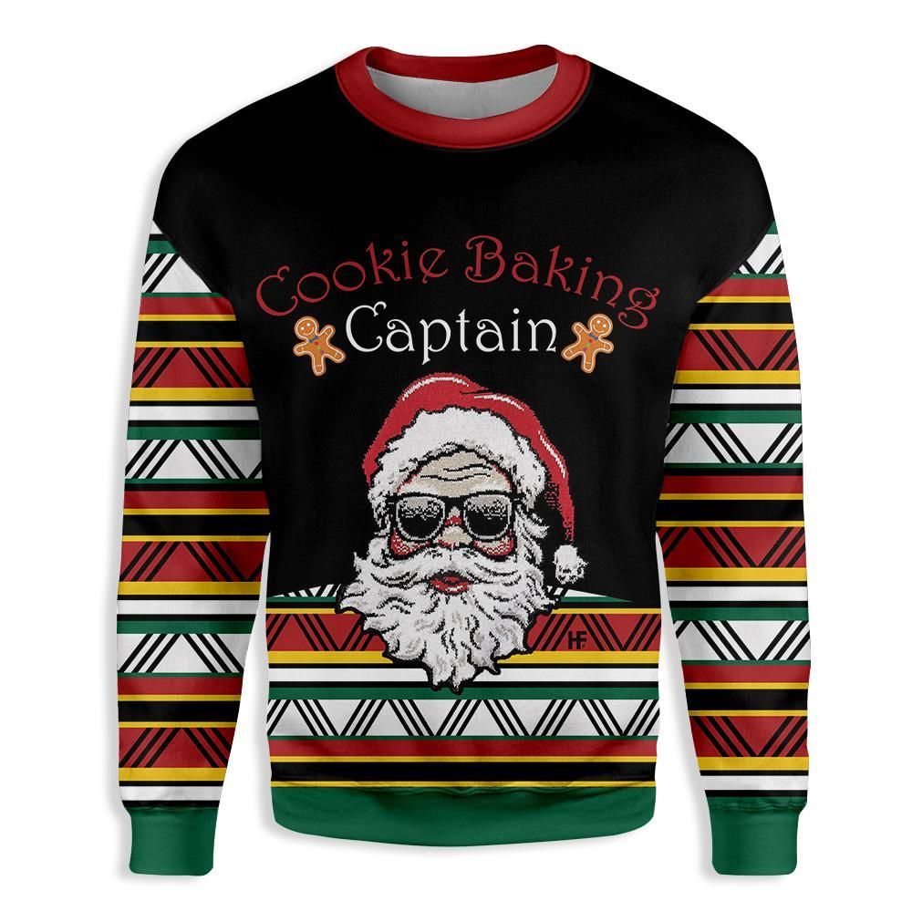 Cookie Baking Captain Christmas EZ21 0710 All Over Print Sweatshirt