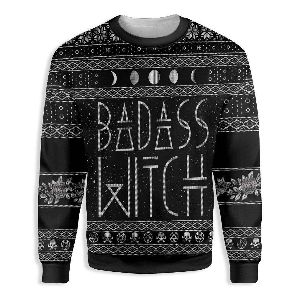 Badass Witch Ugly Christmas Witch Wicca EZ20 0810 All Over Print Sweatshirt