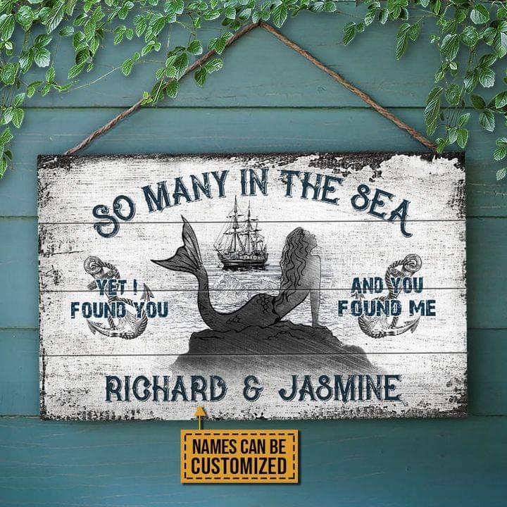 Personalized Mermaid Metal Sign So Many In The Sea