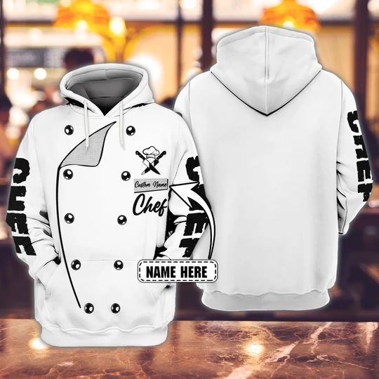 Personalized Chef White 3D Hoodie PAN3HD0233