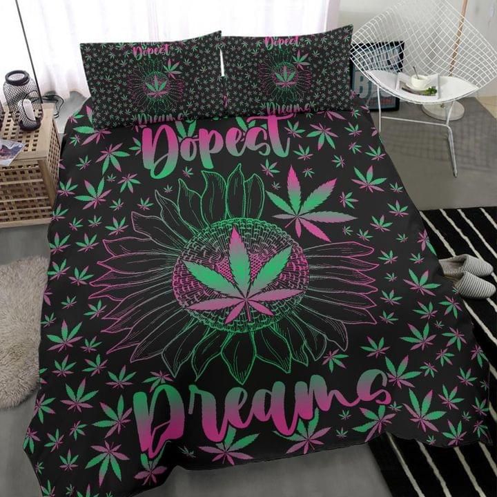 Cannabis Sunflower Bedding Set Dopest Dreams