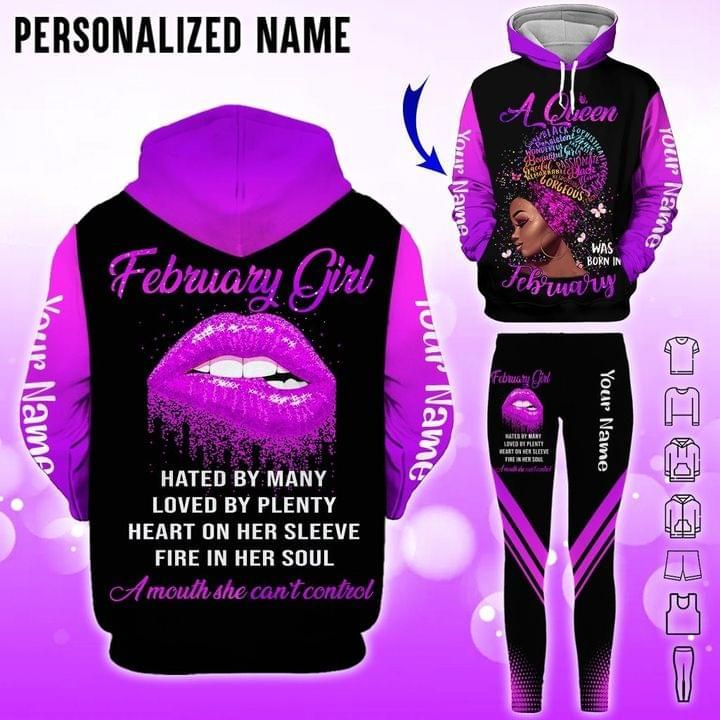 Personalized Purple African Girl Lipstick Hoodie And Leggings Hated By Many Loved By Plenty