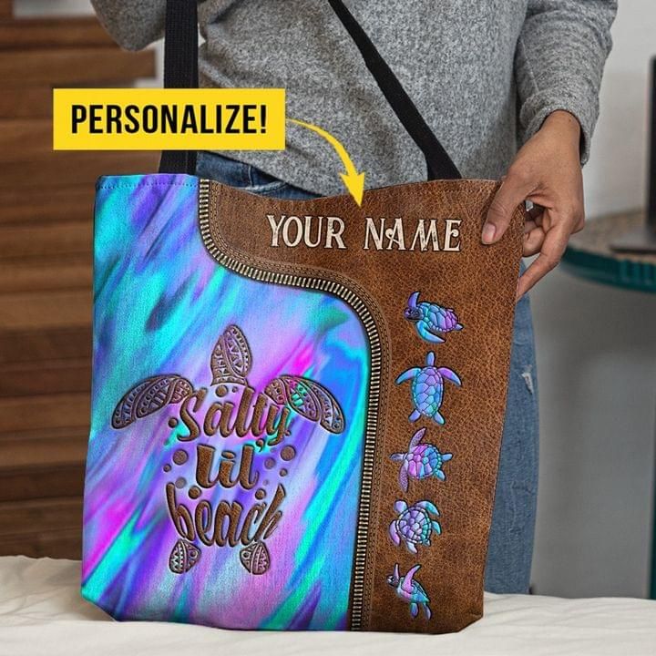 Personalized Turtle Tote Bag Sally Beach