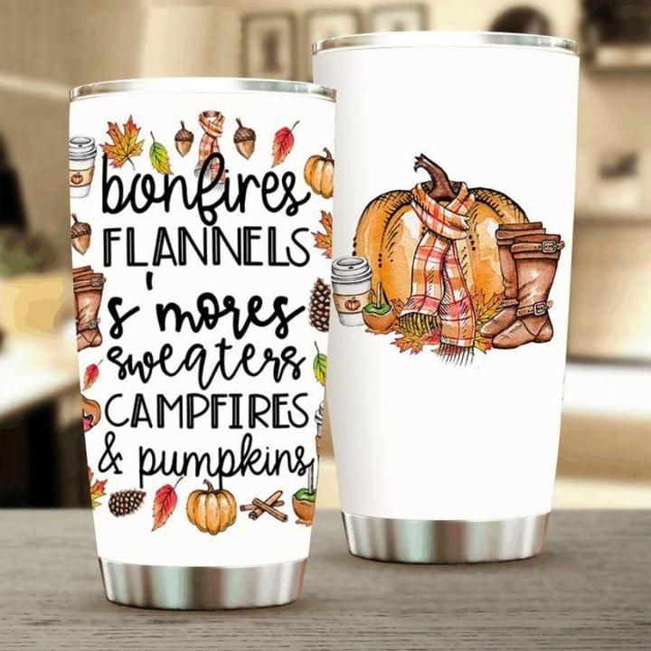 Pumpkin Campfires Camping Tumbler Bonfires Flannels