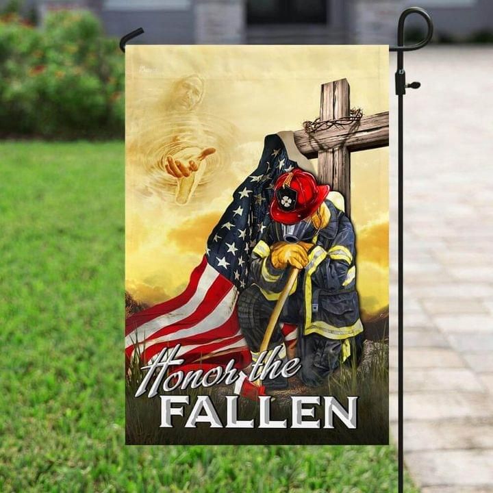 Jesus U.S Veteran Take My Hand Garden Flag Honor The Fallen