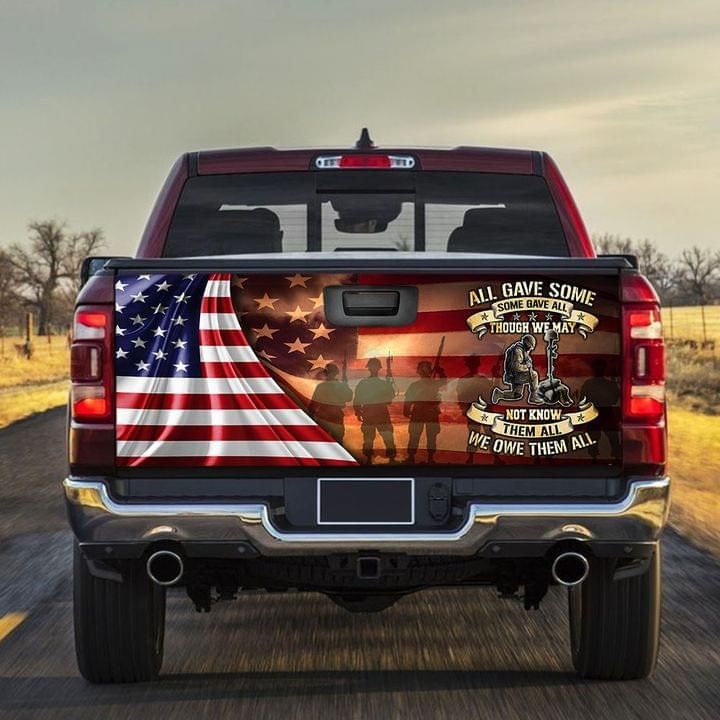 American Veteran Truck Decal Sticker All Gave Some Some Gave All