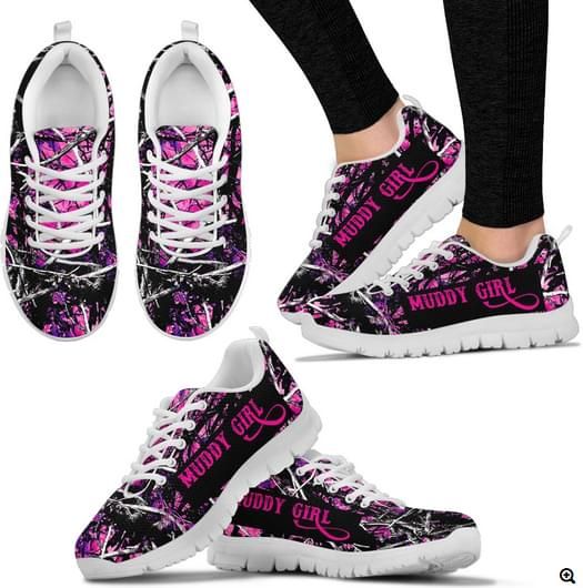 Muddy Girl Pink Black Sneaker Shoes PANSNE0034