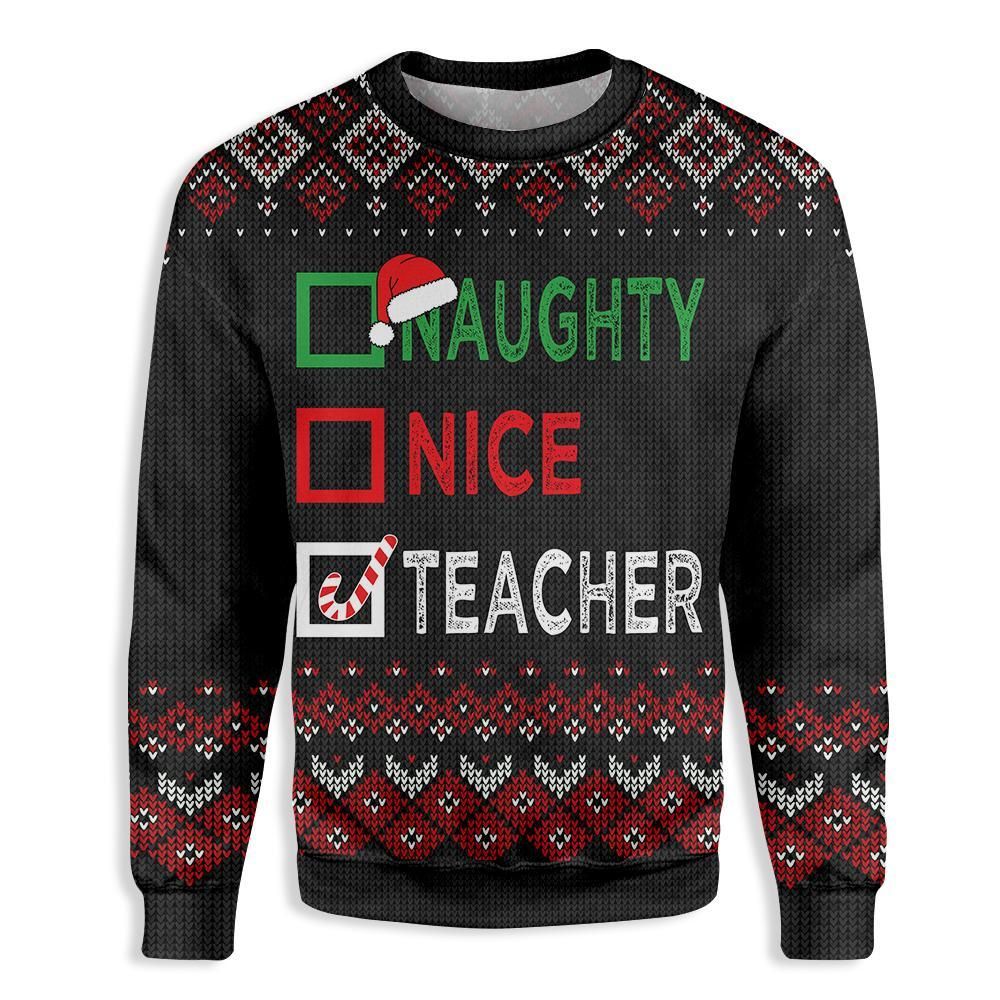 Naughty Nice Teacher EZ14 0810 All Over Print Sweatshirt