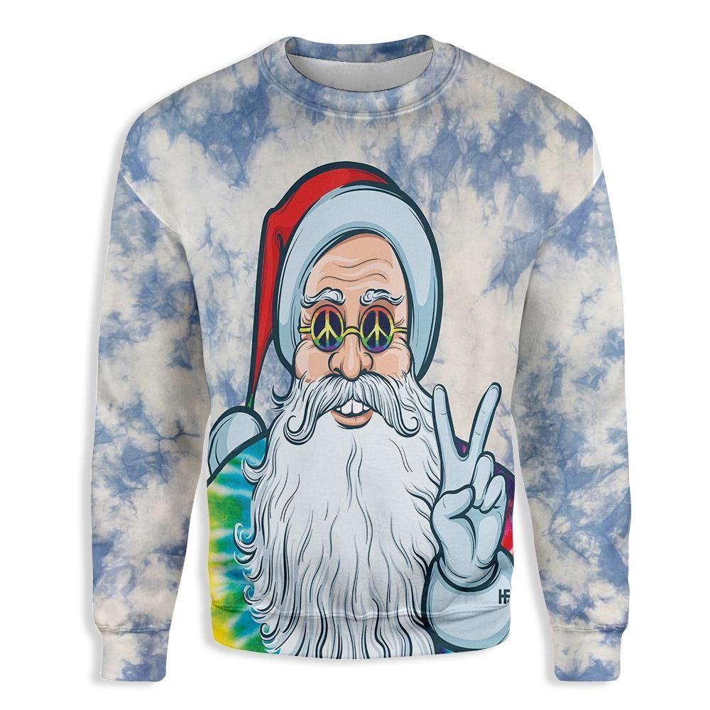 Hippie Santa Vsign Christmas EZ24 1210 All Over Print Sweatshirt