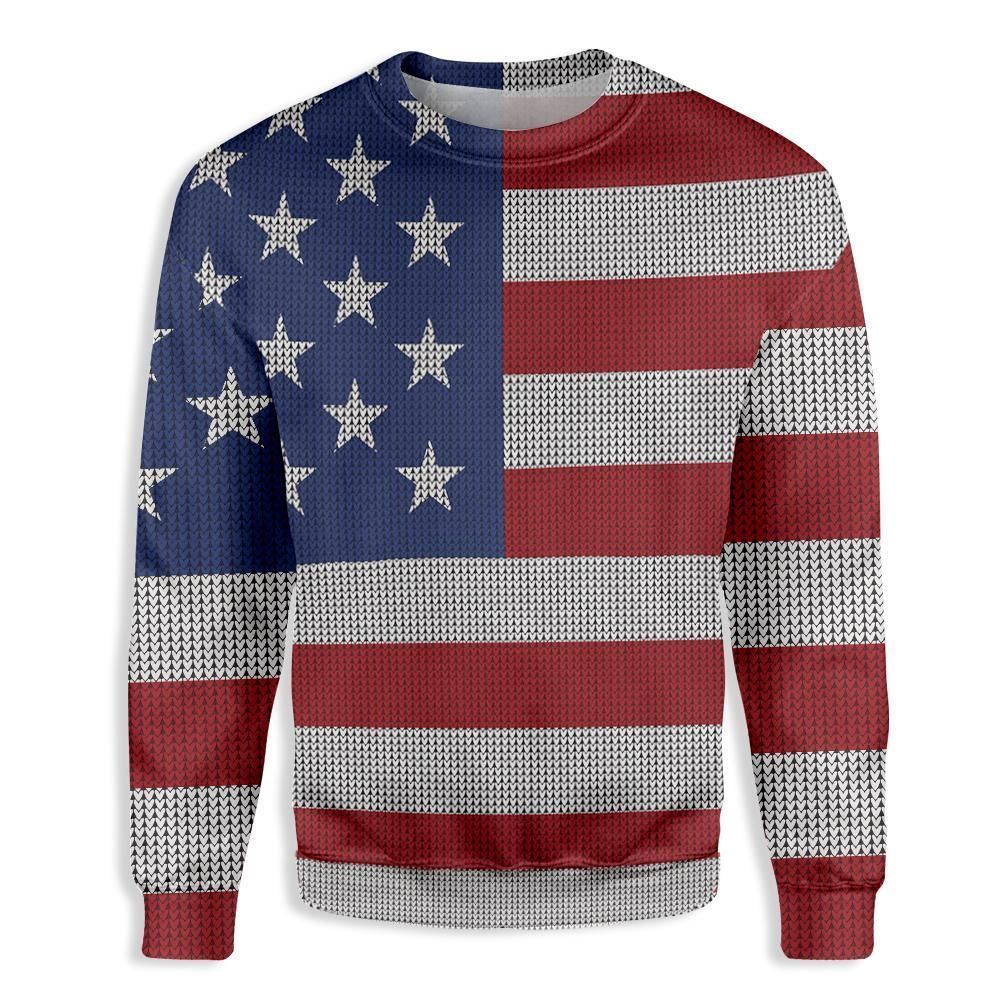 American Flag Ugly Christmas EZ20 0810 All Over Print Sweatshirt