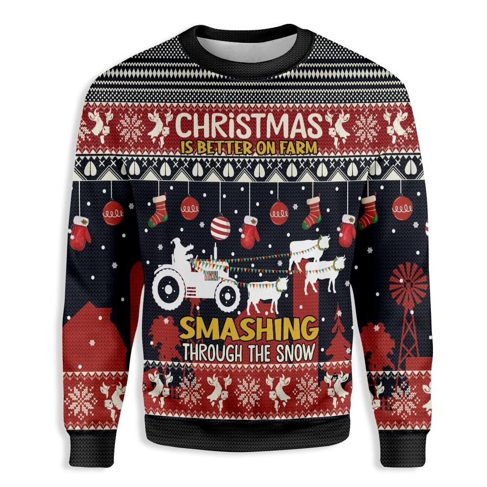 CHRISTMAS IS BETTER ON FARM EZ15 2610 All Over Print Sweatshirt