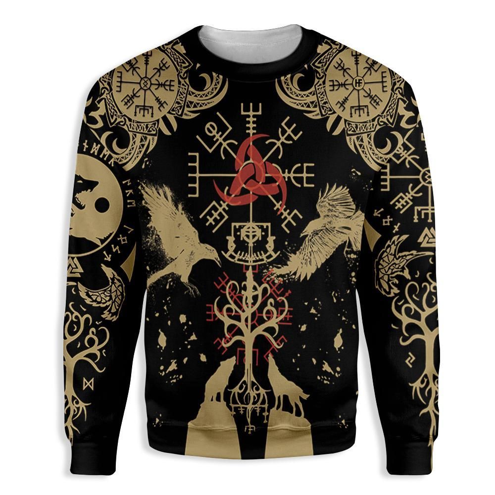 Viking The Raven Tattoo EZ14 3010 All Over Print Sweatshirt