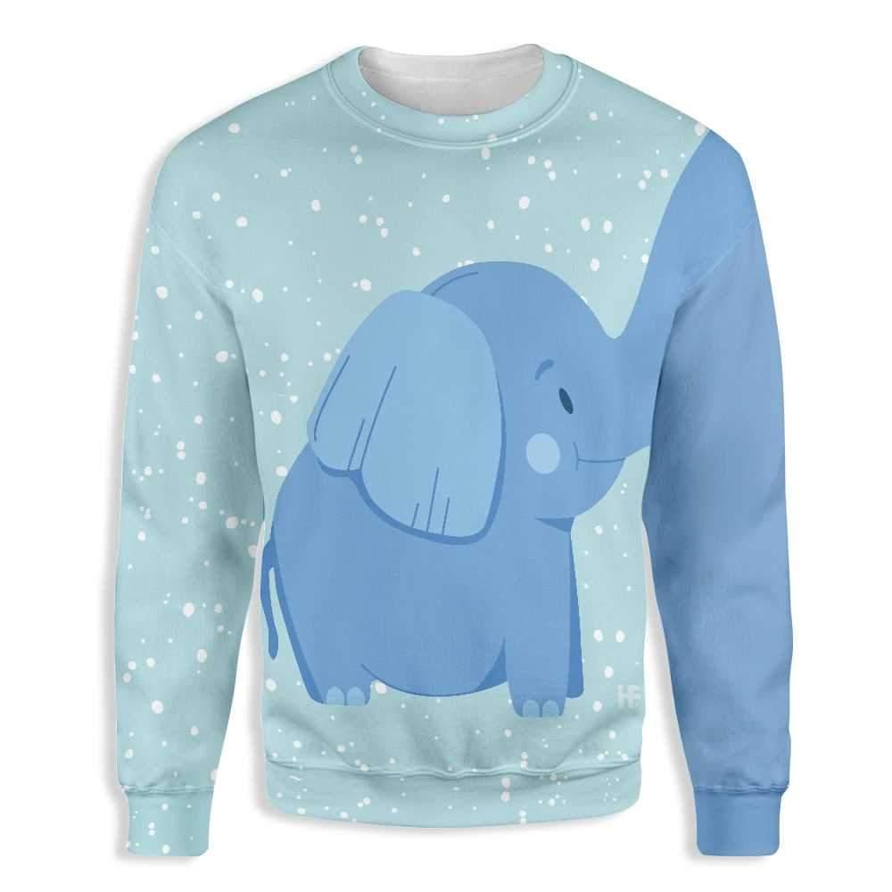 Super Cute Elephant Animal EZ20 0411 All Over Print Sweatshirt