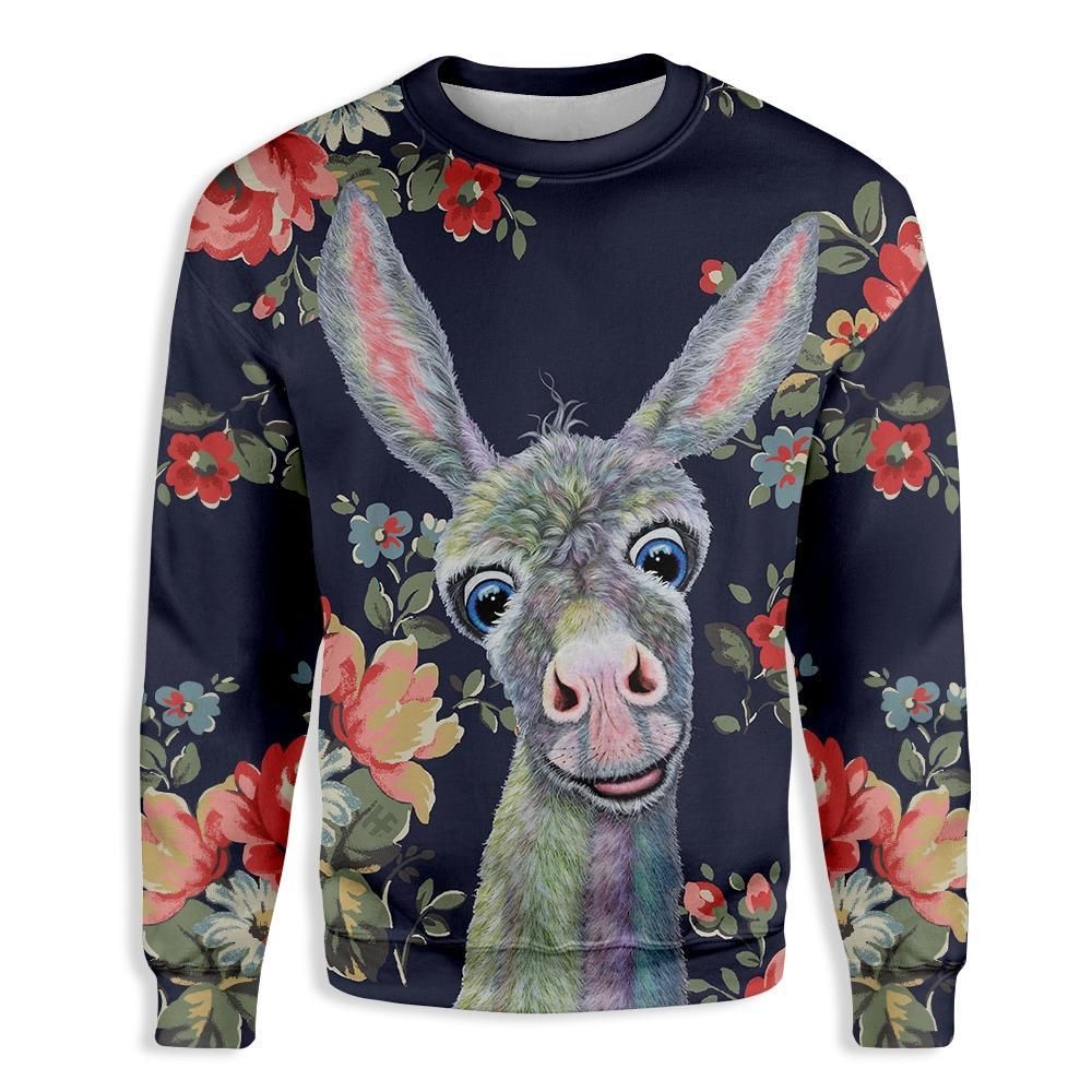 Donkey Floral Farmer EZ23 0710 All Over Print Sweatshirt