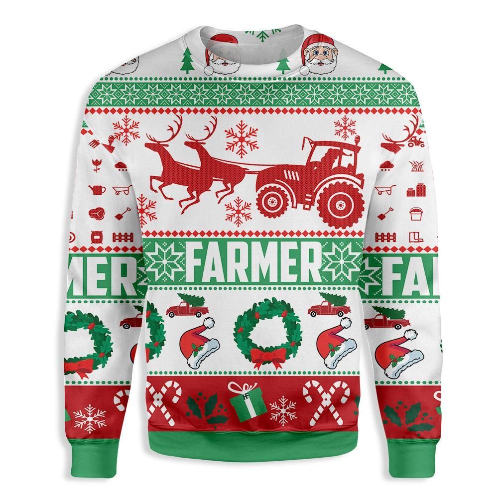 Farmer Christmas Gift EZ15 0210 All Over Print Sweatshirt